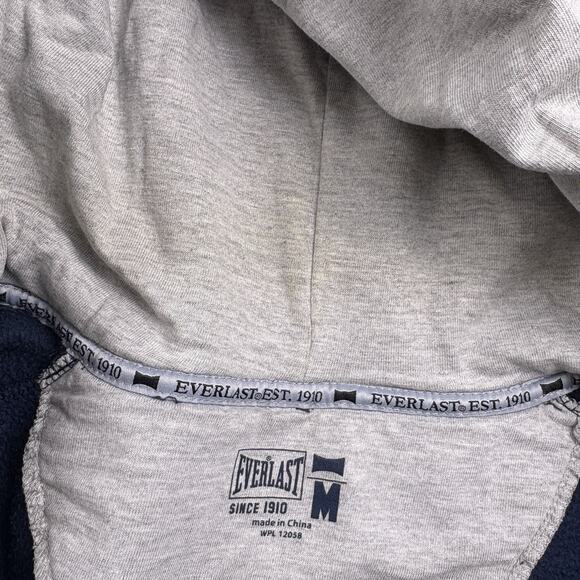 Everlast Hoodie Mens Medium Blue Boxing Sweatshirt USA American Retro Y2K Zip Up - Picture 10 of 16